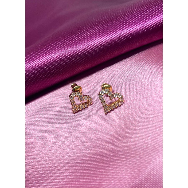 Aretes #35 corazon Zirconia