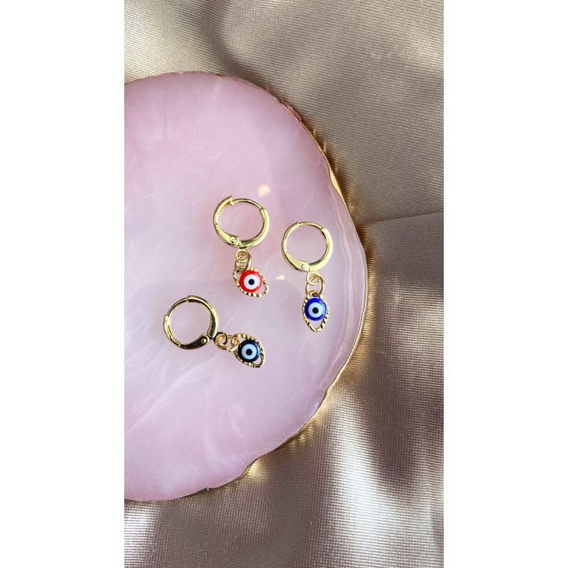 Arete ojo mini (rojo, azul o negro) 1 pieza