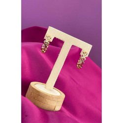 Arracadas corazon zirconia dorada #83