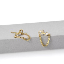 Aretes #34 doble circulo con Cadena colgante