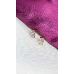 Aretes #39 doble piedra Zirconia