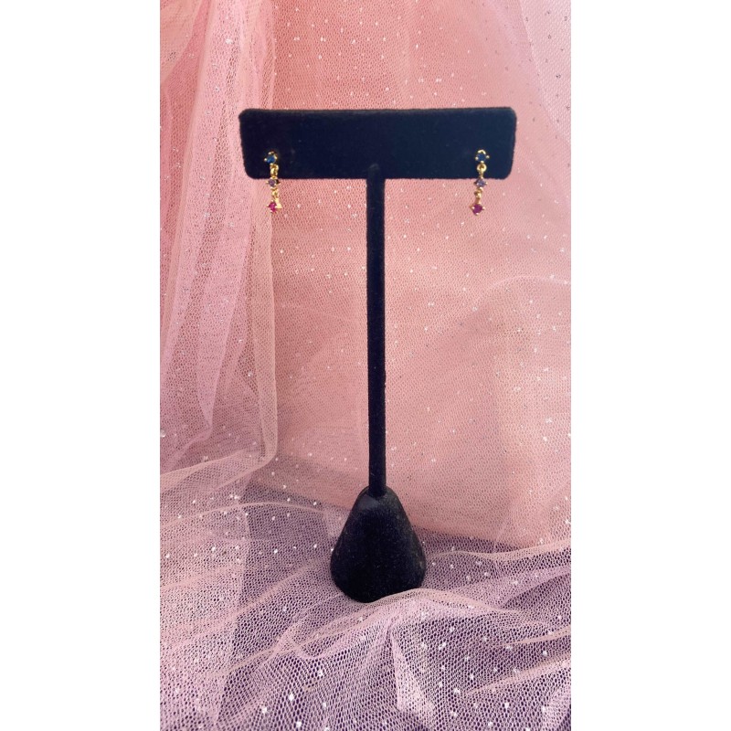 Aretes #49 Zirconia colores colgantes