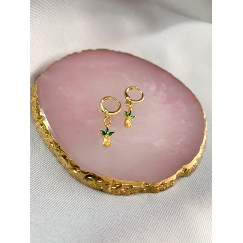 Arete piña Zirconia (1 pieza) #R12