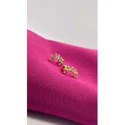 Aretes #48 medio circulo Zirconia