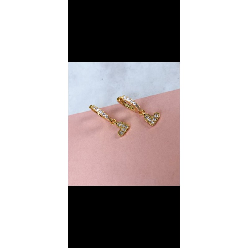 Aretes corazon #22 zirconia cristal