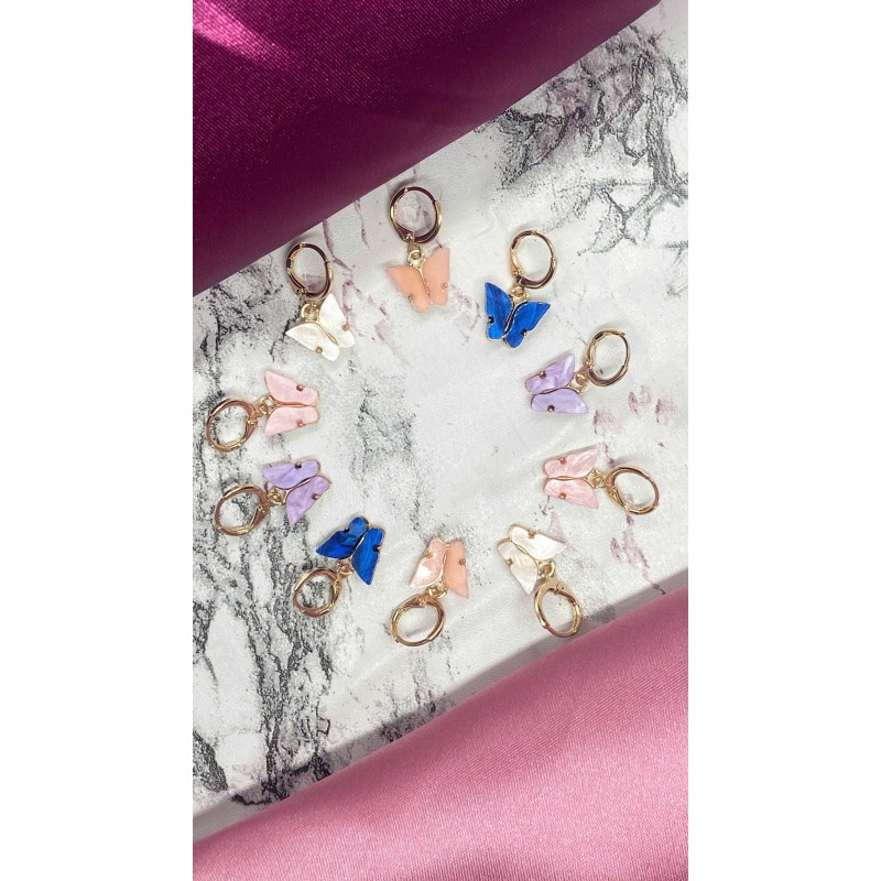 Arete Mariposa plastico 1 pieza