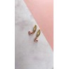 Aretes #23 corazon zirconia rosa