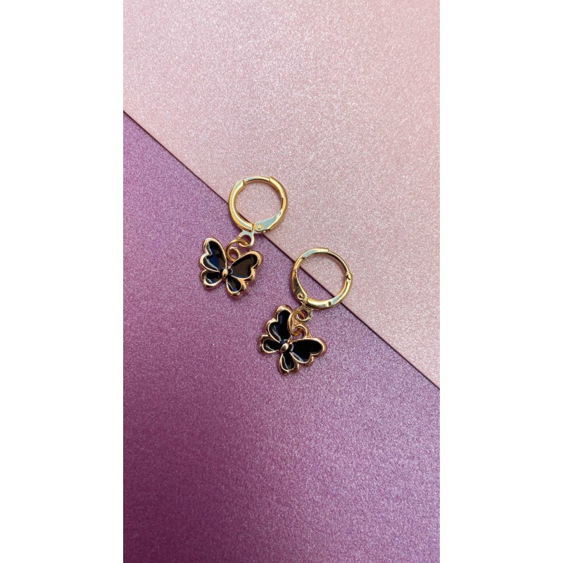 Arete Mariposa negra #Q16 (1 pieza)