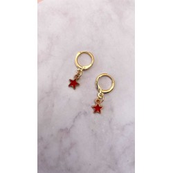 Arete Estrella roja #O13 1 pieza