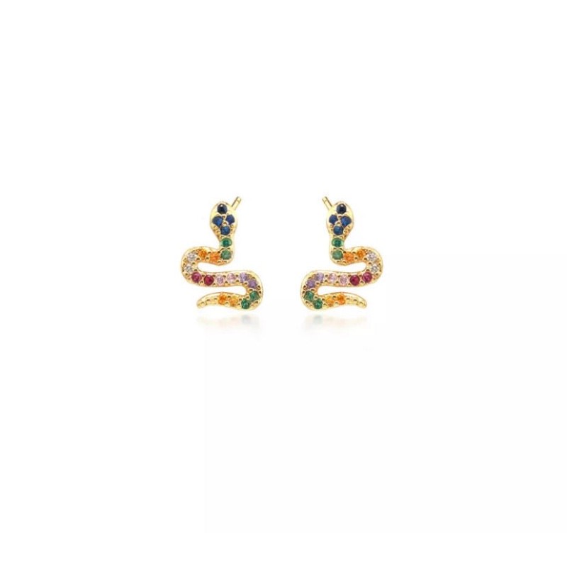 Aretes #50 serpiente zirconia
