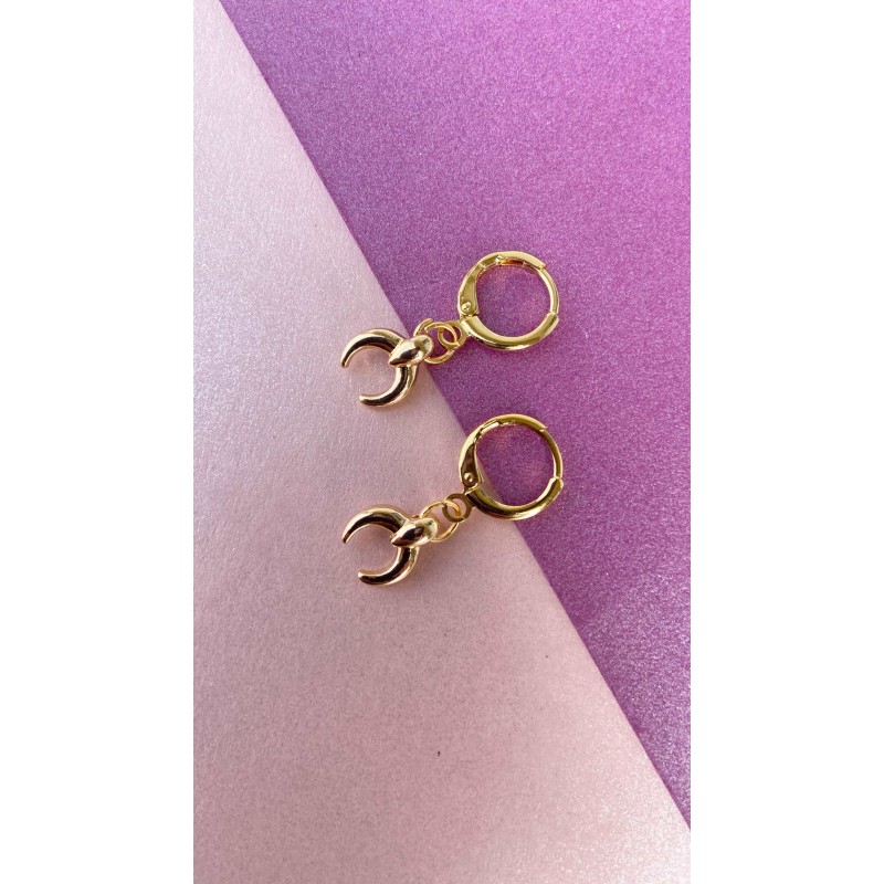 Arete media luna boca abajo (1 pieza) #G15