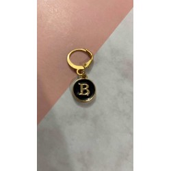 Arete Dije Doble Vista (Blanco, Negro o Rosa)#8 (1 Pieza)