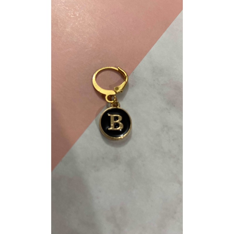 Arete Dije Doble Vista (Blanco, Negro o Rosa)#8 (1 Pieza)