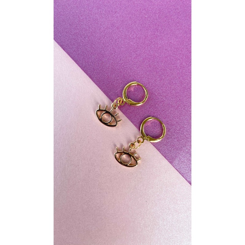 Arete Ojo Con Pestaña (1 pieza) #D18