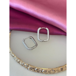 Aretes ovalados zirconia grandes #132