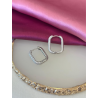 Aretes ovalados zirconia grandes #132