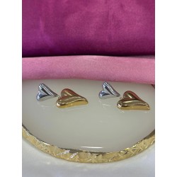 Arracadas bicolor corazones #223