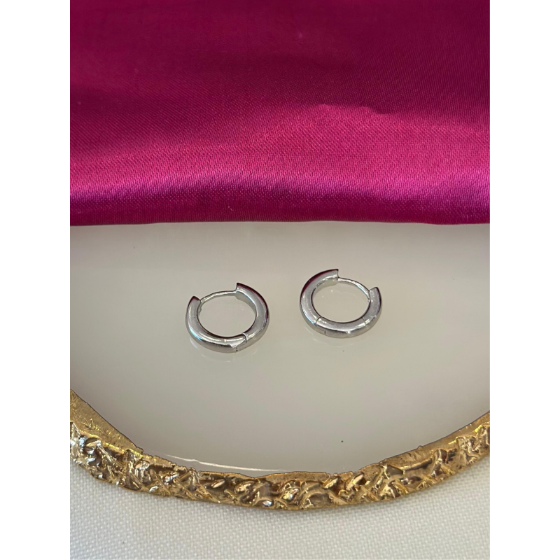 Arracada sencilla plateada #44