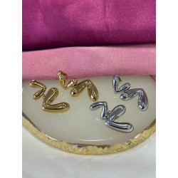 Arracadas corazones intercalados #B9