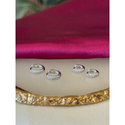 Arracadas mitad zirconia plateada mini #34