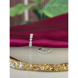 Aretes linea zirconia plateados #113