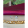 Aretes corazon zirconia plateados mini #112