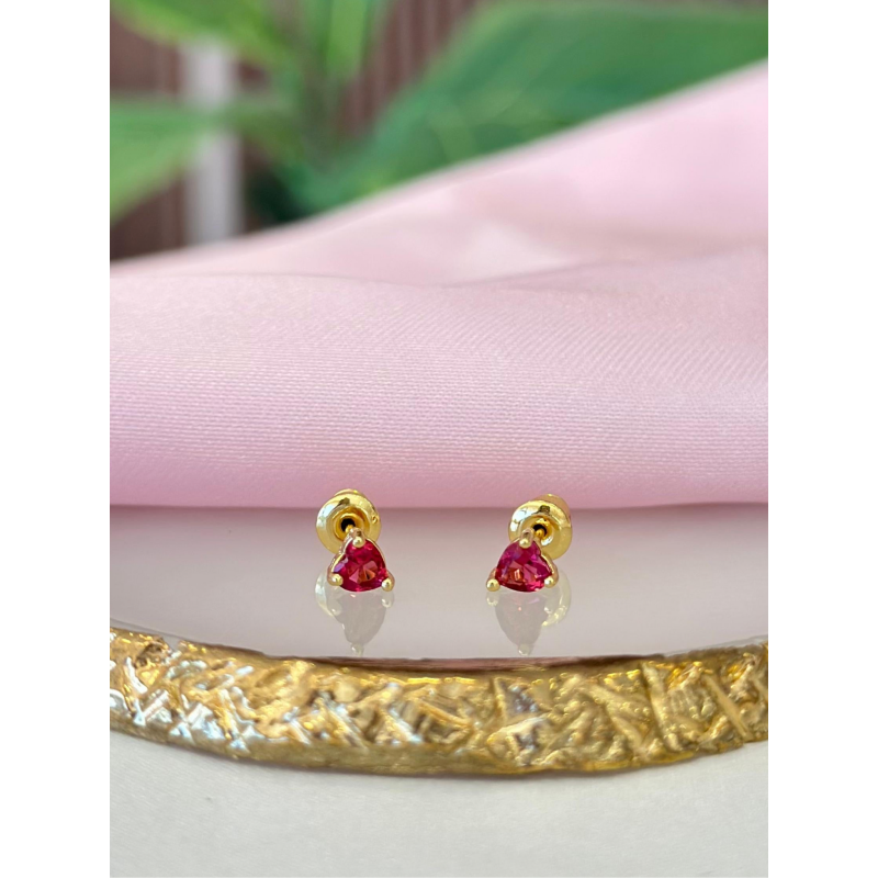 Aretes corazon rojo mini #185