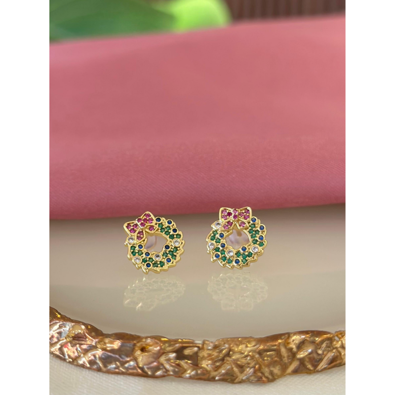 Aretes corona navideña #47D