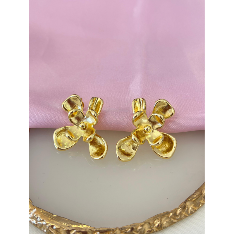 Aretes doble flor #B4.1