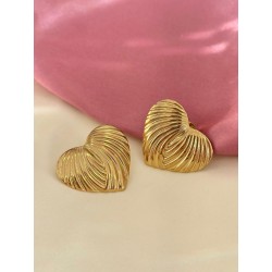 Aretes corazon lineas #B10