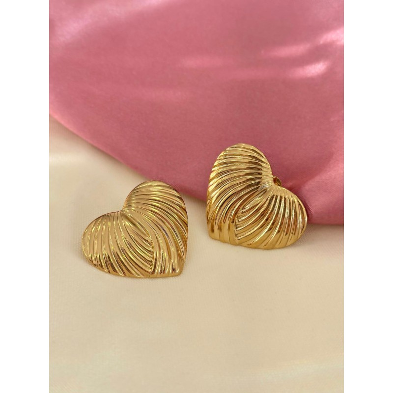 Aretes corazon lineas #B10