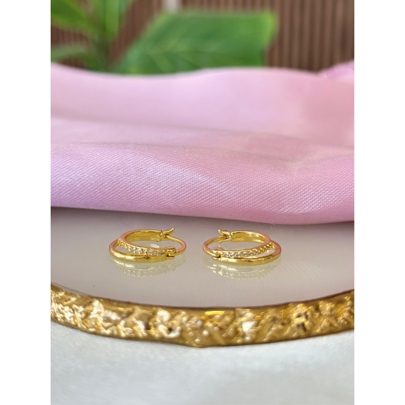 Arracada circular doble zirconia #64