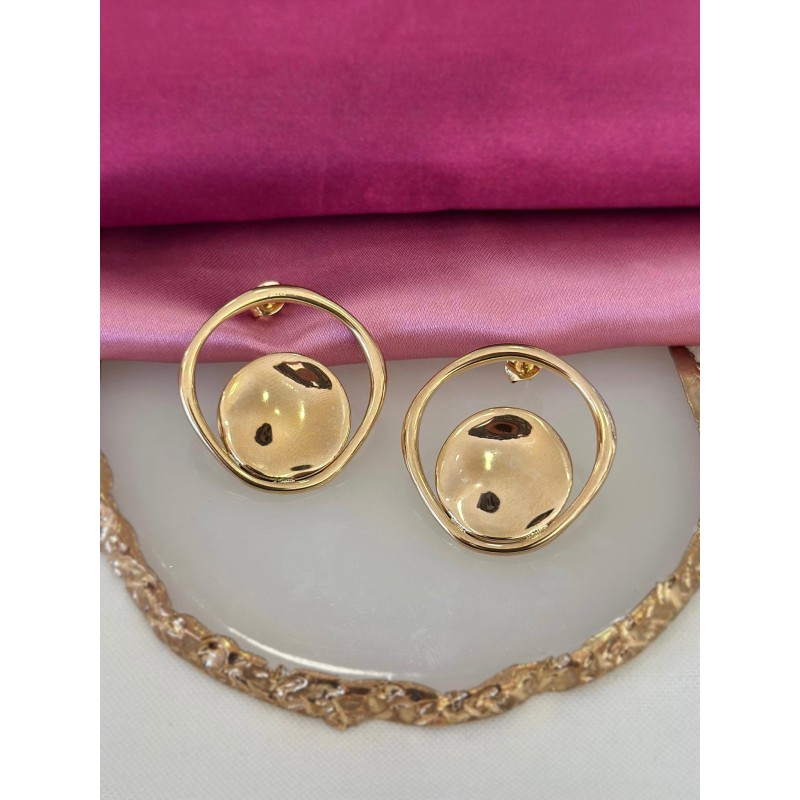 Aretes doble circulo liso #C121