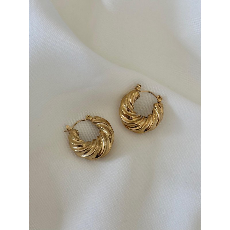 Arracadas torcidas doradas #A7