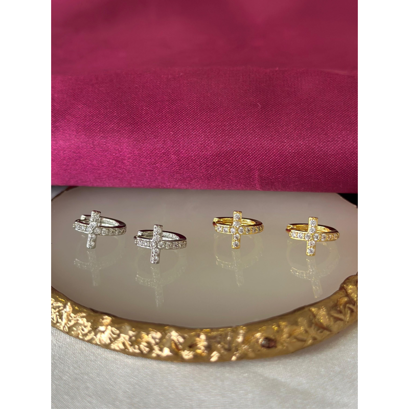 Arracadas cruz zirconia#203