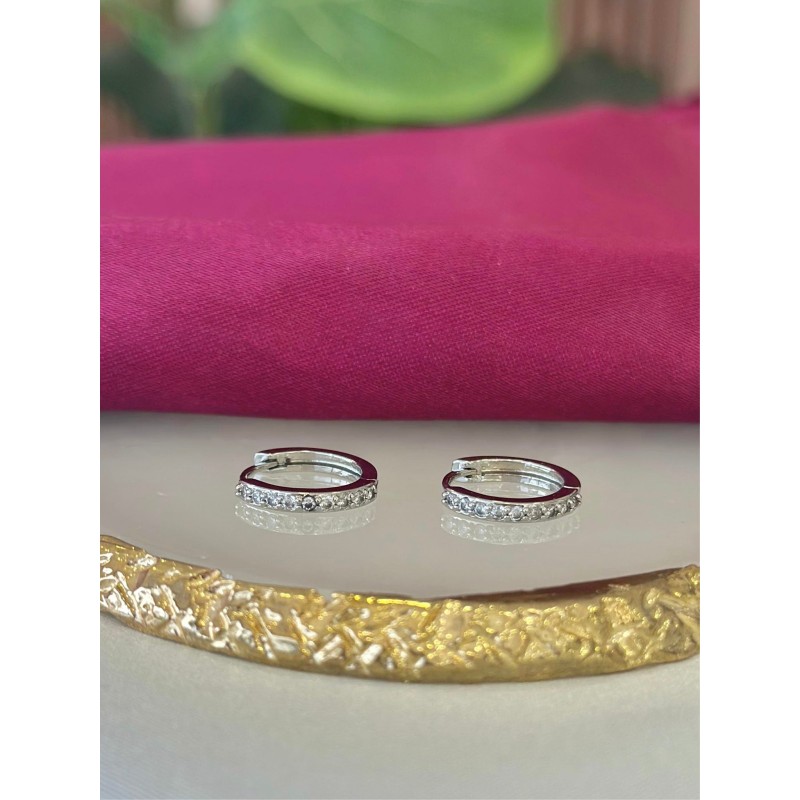 Aretes zirconia plateados #208B