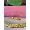 Aretes doble tira zirconia cristal-rosa #71B