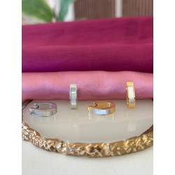 Arracada madre perla ovalados acero #178