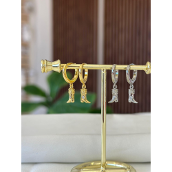 Aretes bota zirconia #46