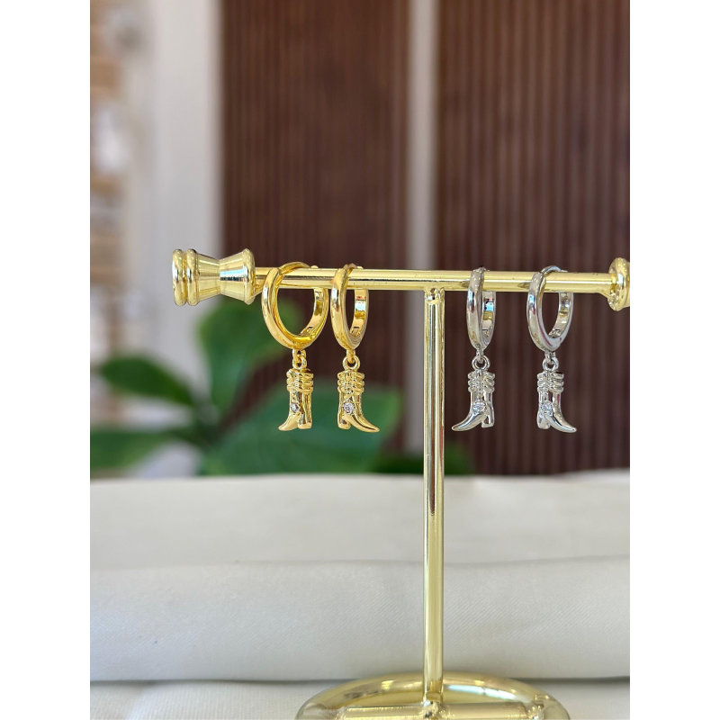 Aretes bota zirconia #46