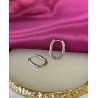 Aretes ovalados lisos plateados #C117