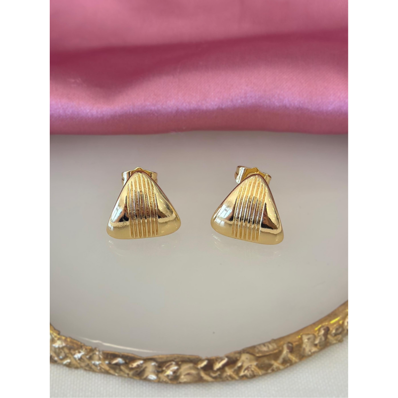 Aretes triangulo con rayas #A20