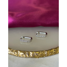 Aretes ovalados plateados zirconia #82A