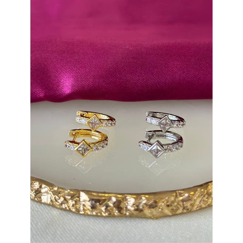 Aretes rombo zirconia C127