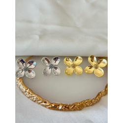 Aretes flor 4 petalos #A6