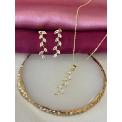 Set collar y aretes cristal #A1