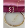 Set collar y aretes cristal #A1