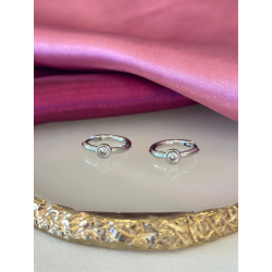 Aretes plateados circulo mini #194