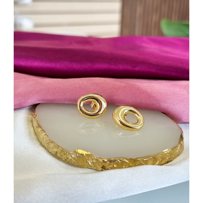 Aretes circulo grueso hueco irregular #A17