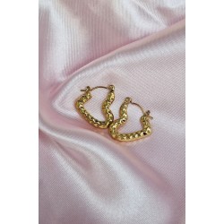 Arracadas corazon textura de lado #C111